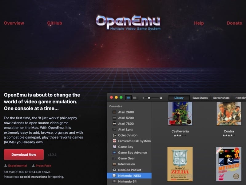 OpenEmu website